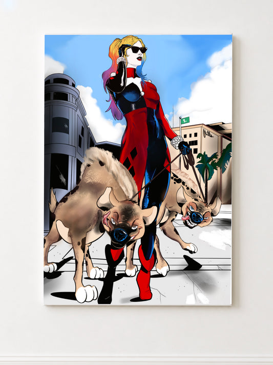 Harley Quinn Shopping And Walking The Dogs
